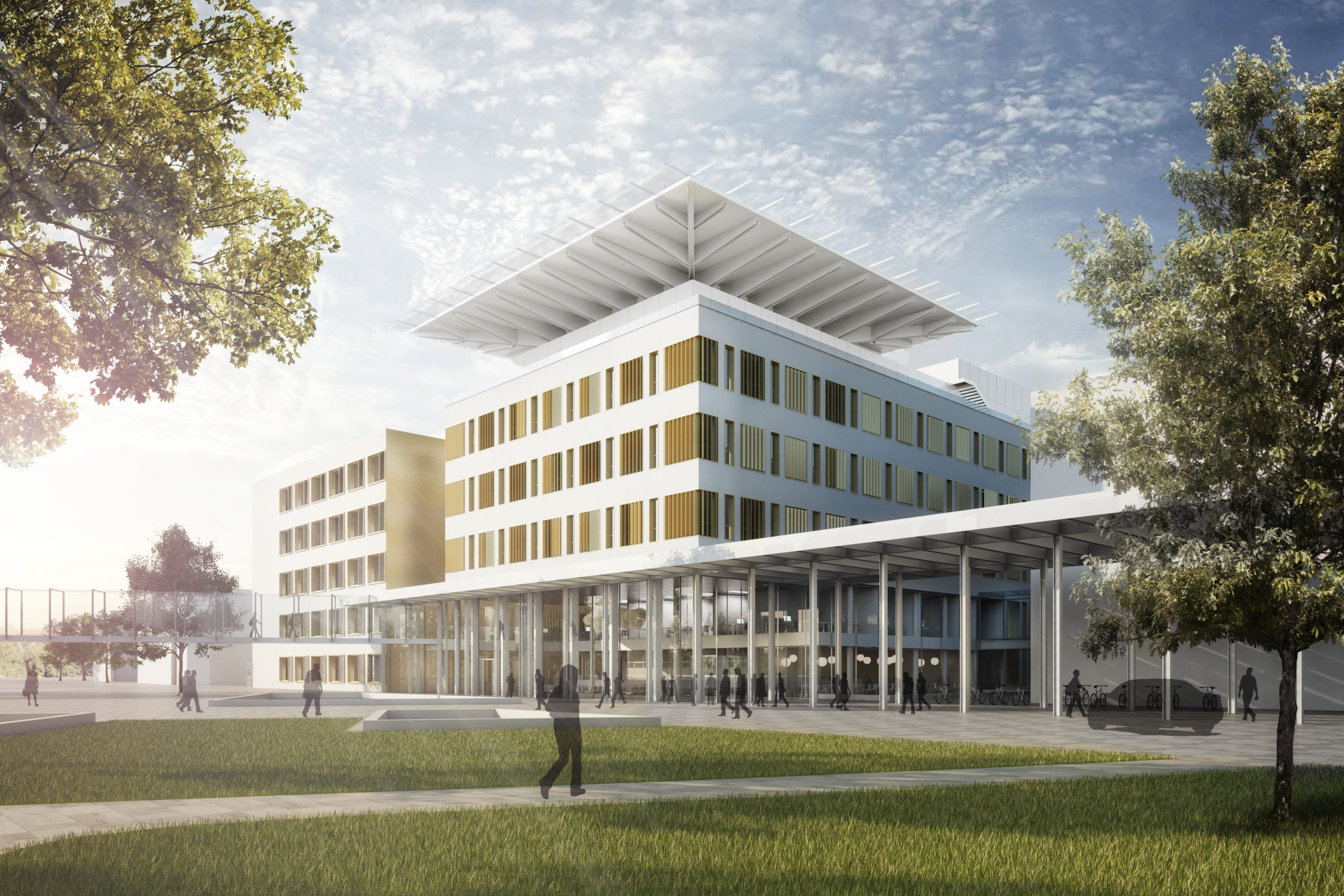 Visualisierung Operatives Zentrum (OPZ), Universitätsklinikum Erlangen. Planung gmp Architekten. Ausschreibung Dirk Buchhalla | Architektur. Bauen.